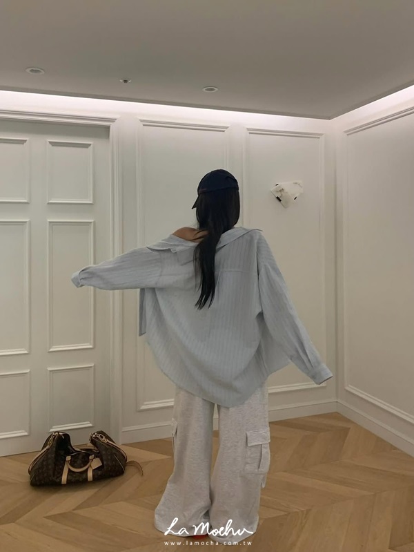 垂墜不易皺直條紋襯衫